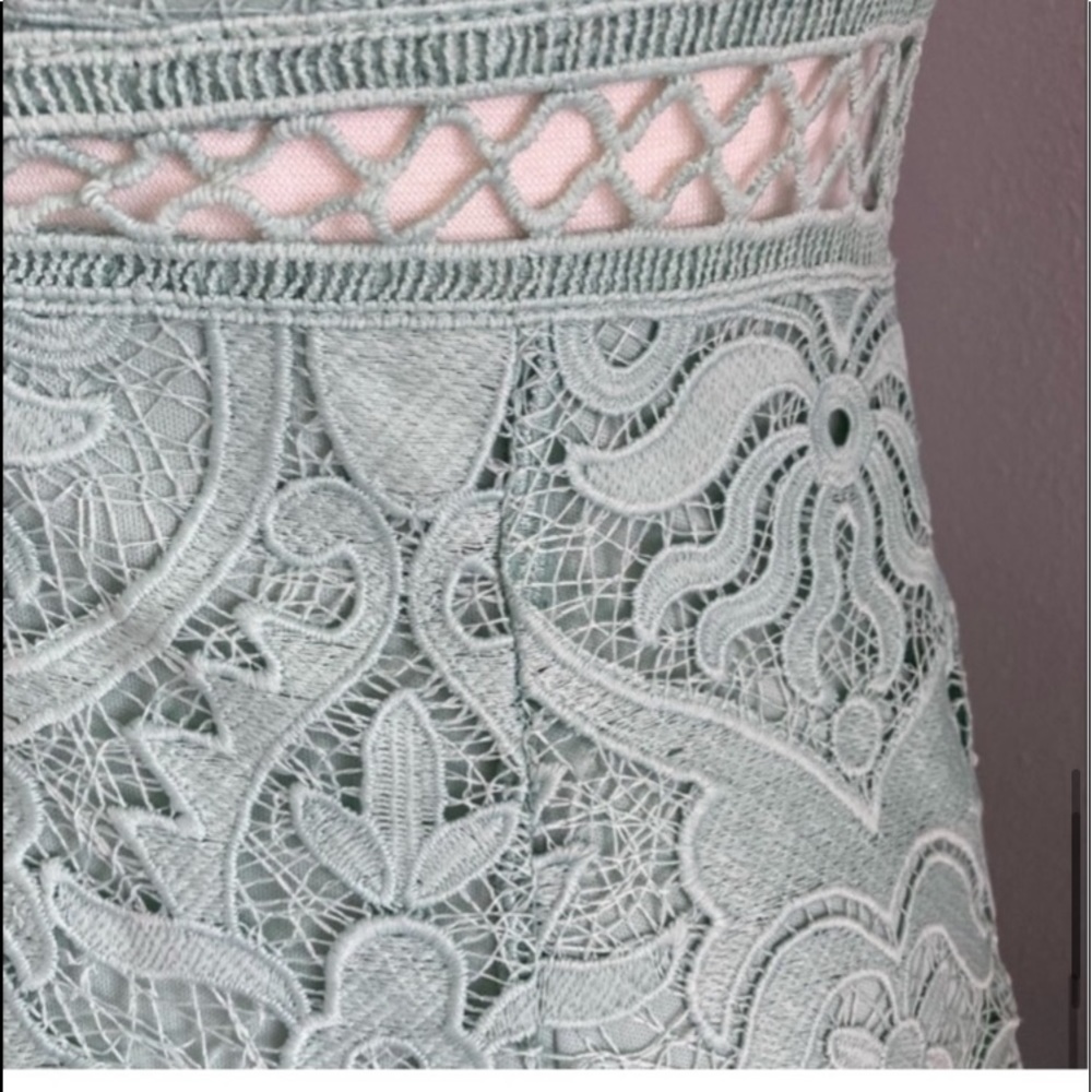 ❤️ Lulus Won Your Heart Sage Green Lace Tie-Strap High-Low Midi Dress - Picture 6 of 8